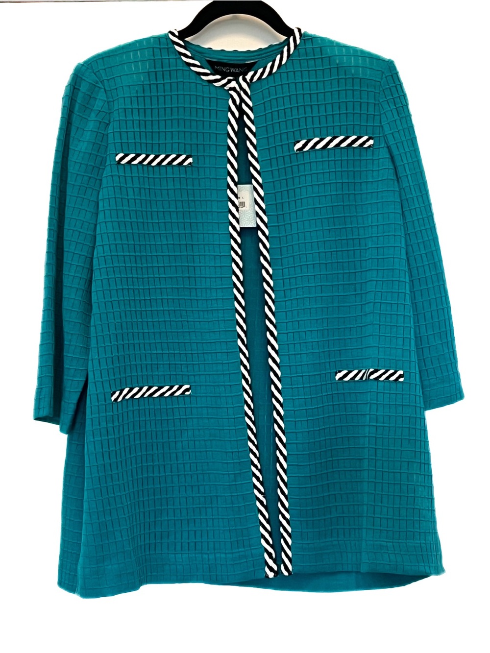 Ming Wang turquoise jacket. Size large. New with tags.
